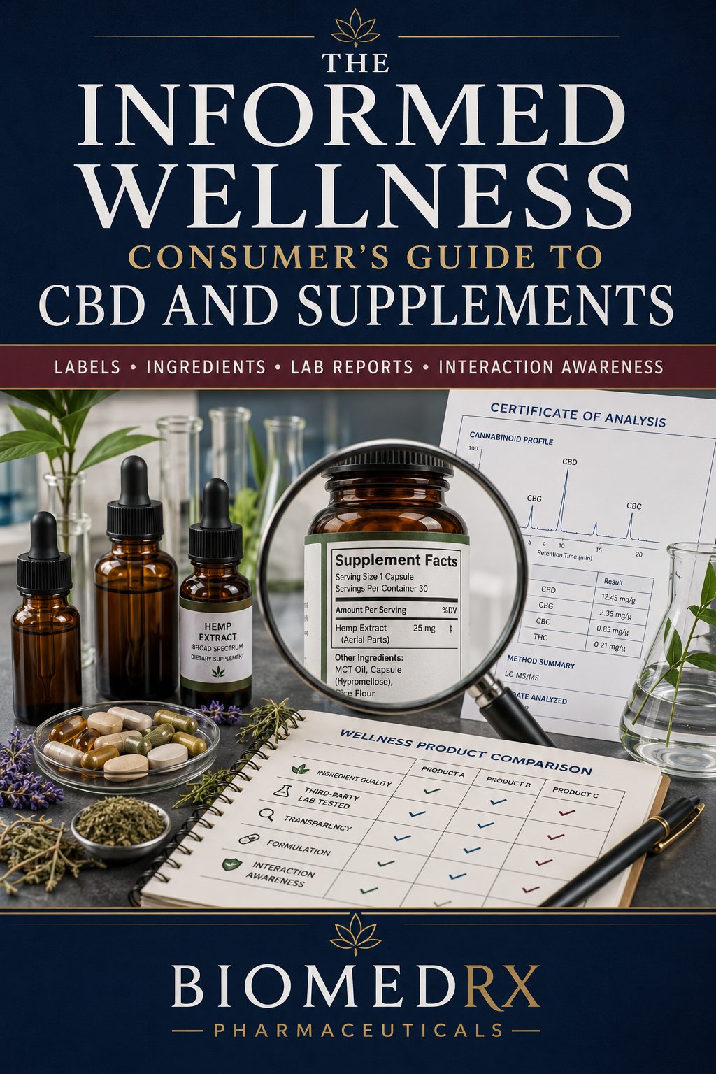 The Informed Wellness Consumer's Guide to CBD and Supplements โ eBook cover
